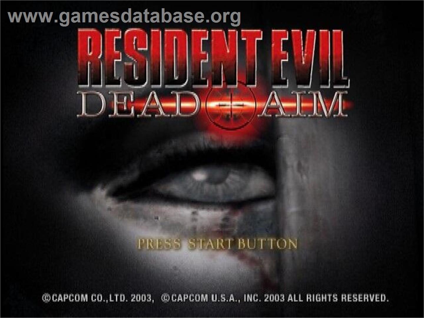 Resident Evil - Dead Aim - Sony Playstation 2 - Artwork - Title Screen