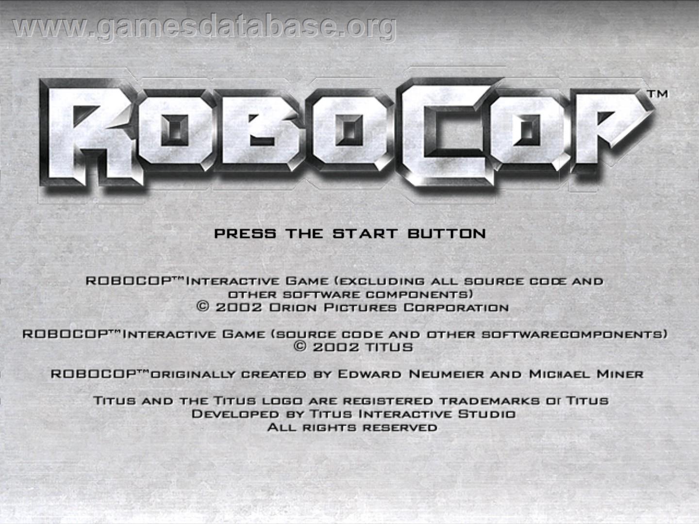 Robocop - Sony Playstation 2 - Artwork - Title Screen