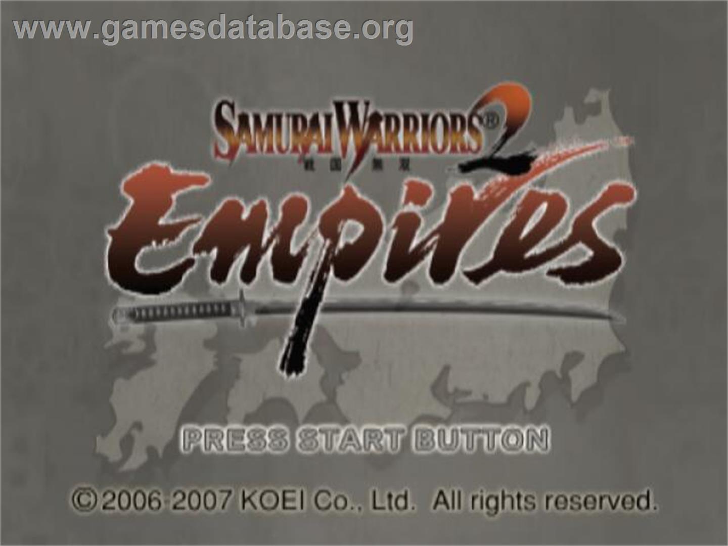 Samurai Warriors 2 - Empires - Sony Playstation 2 - Artwork - Title Screen
