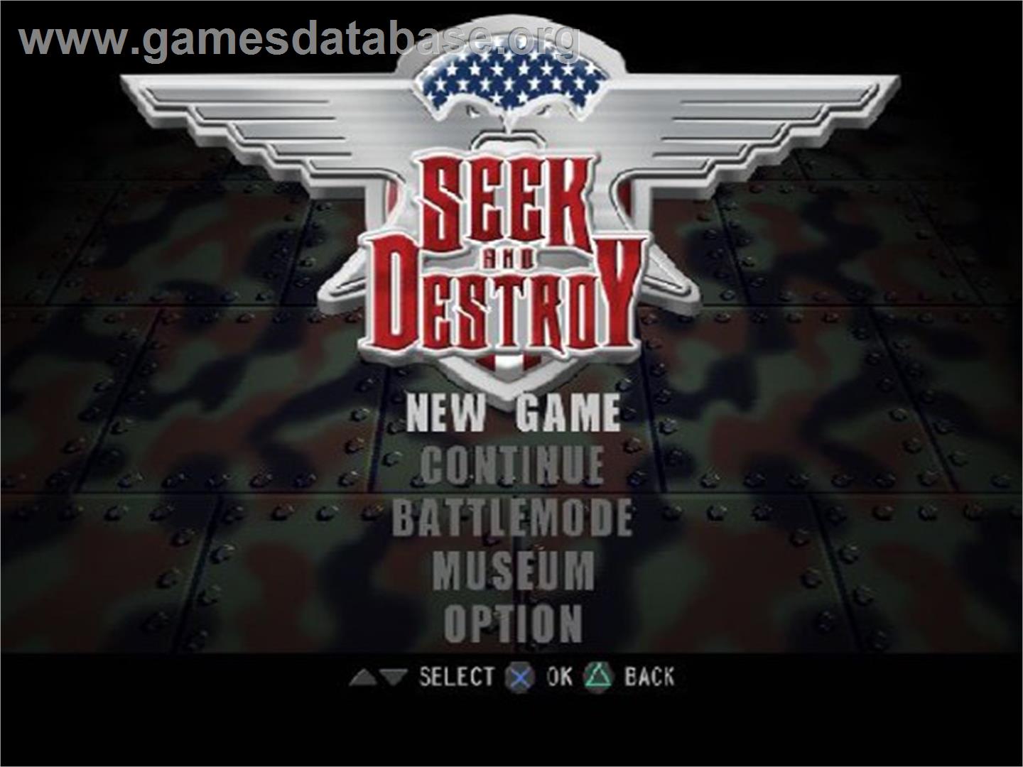 Seek And Destroy - Sony Playstation 2 - Artwork - Title Screen