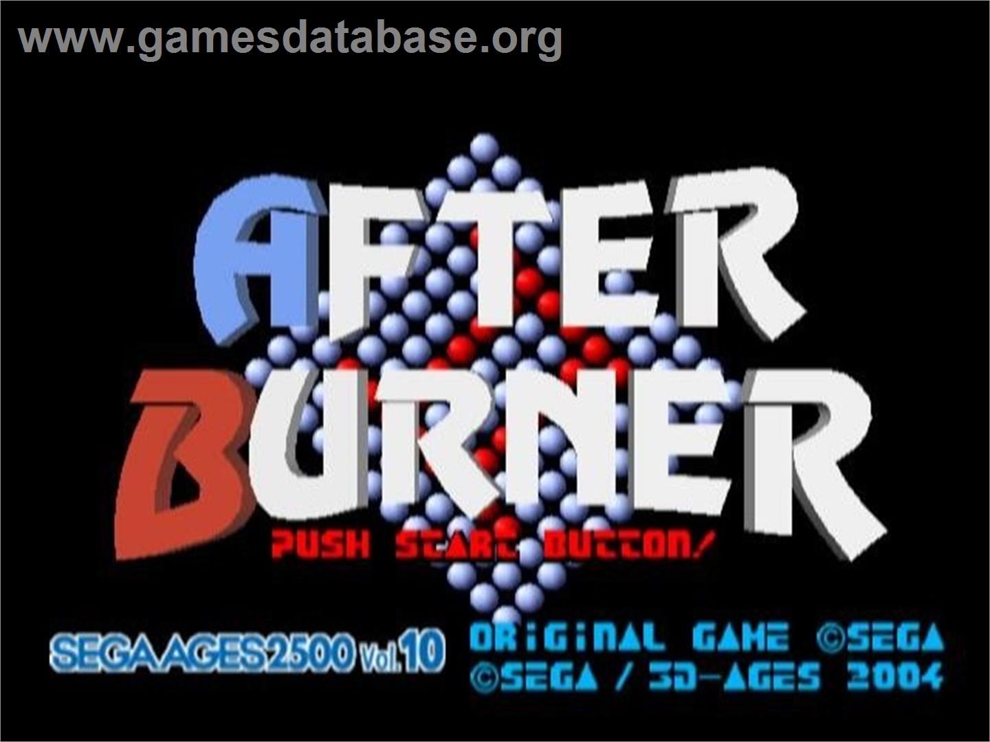 Sega Ages 2500 Series Vol. 10 - After Burner 2 - Sony Playstation 2 - Artwork - Title Screen
