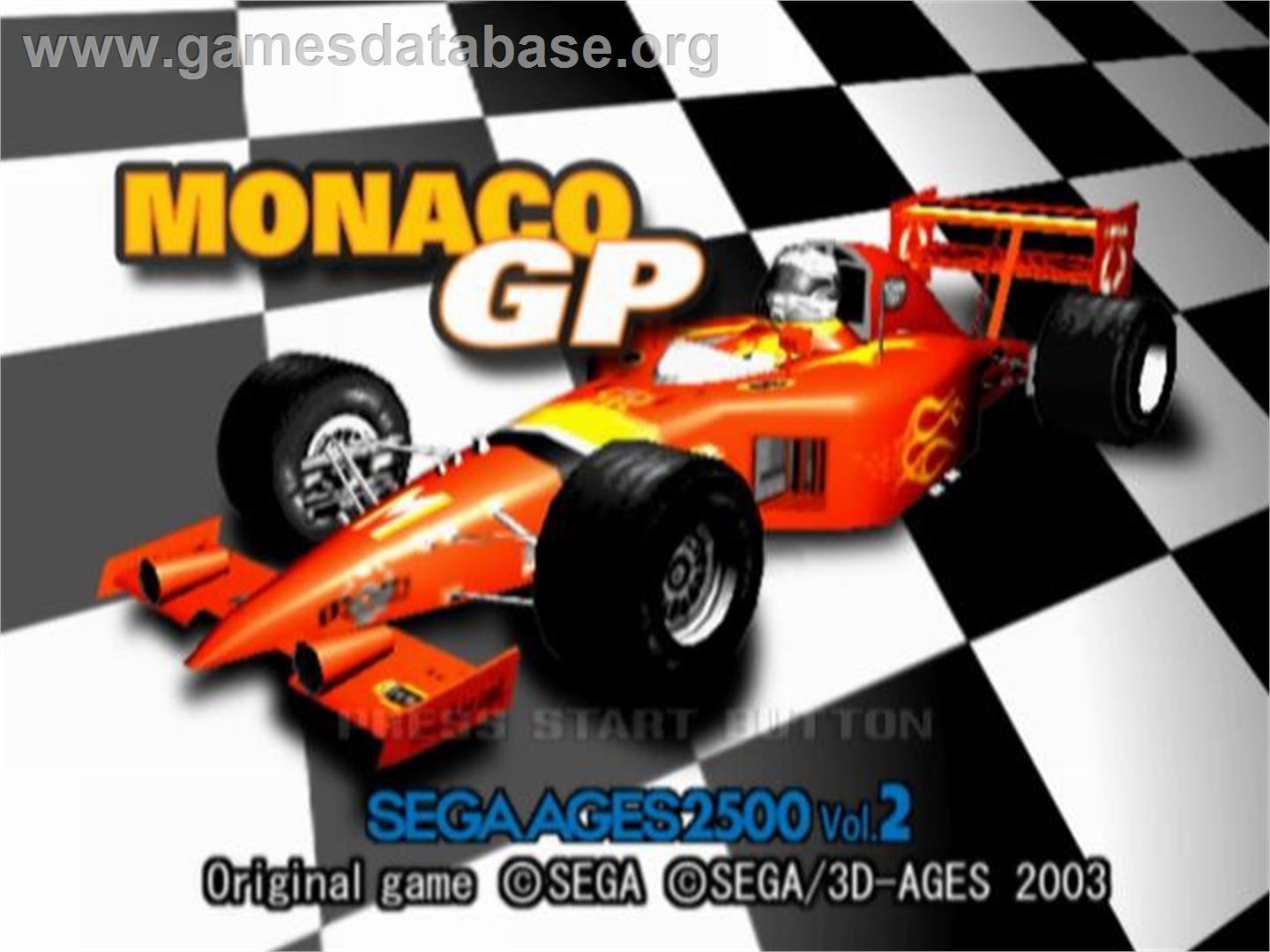 Sega Ages 2500 Series Vol. 2 - Monaco GP - Sony Playstation 2 - Artwork - Title Screen