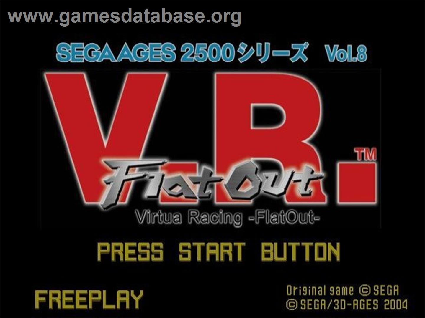 Sega Ages 2500 Series Vol. 8 - Virtua Racing - Flatout - Sony Playstation 2 - Artwork - Title Screen