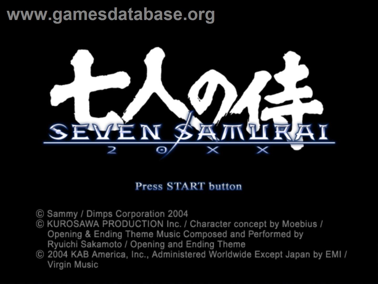 Seven Samurai 20xx - Sony Playstation 2 - Artwork - Title Screen