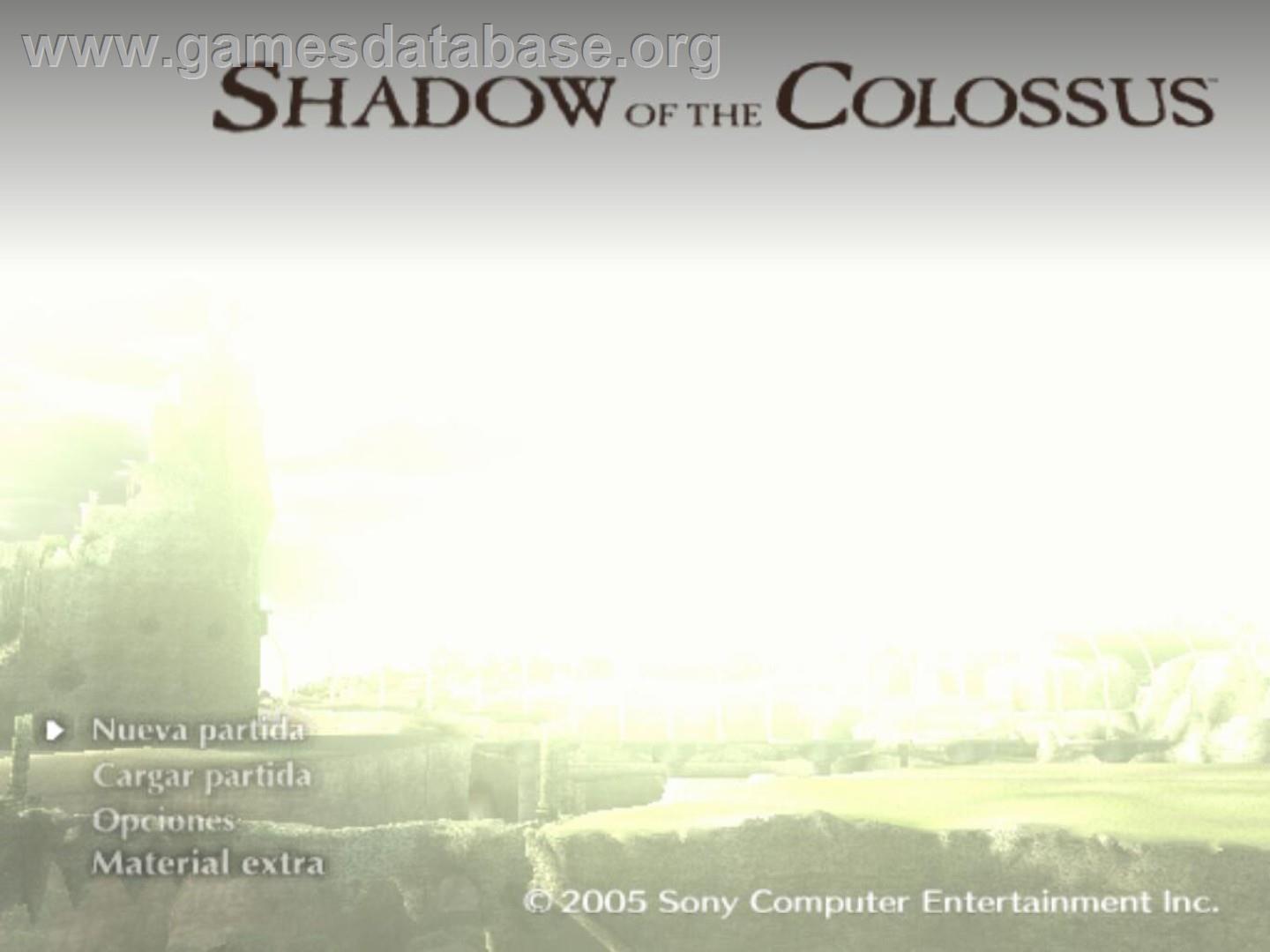 Shadow Of The Colossus - Sony Playstation 2 - Artwork - Title Screen