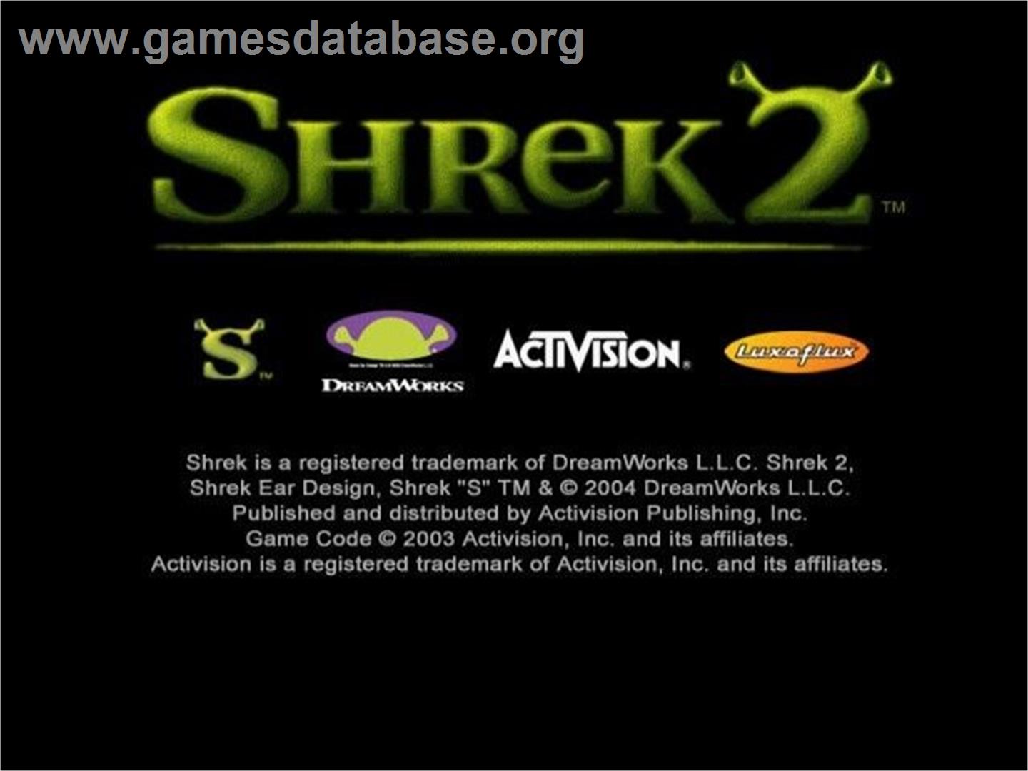 Shrek 2 - Sony Playstation 2 - Artwork - Title Screen
