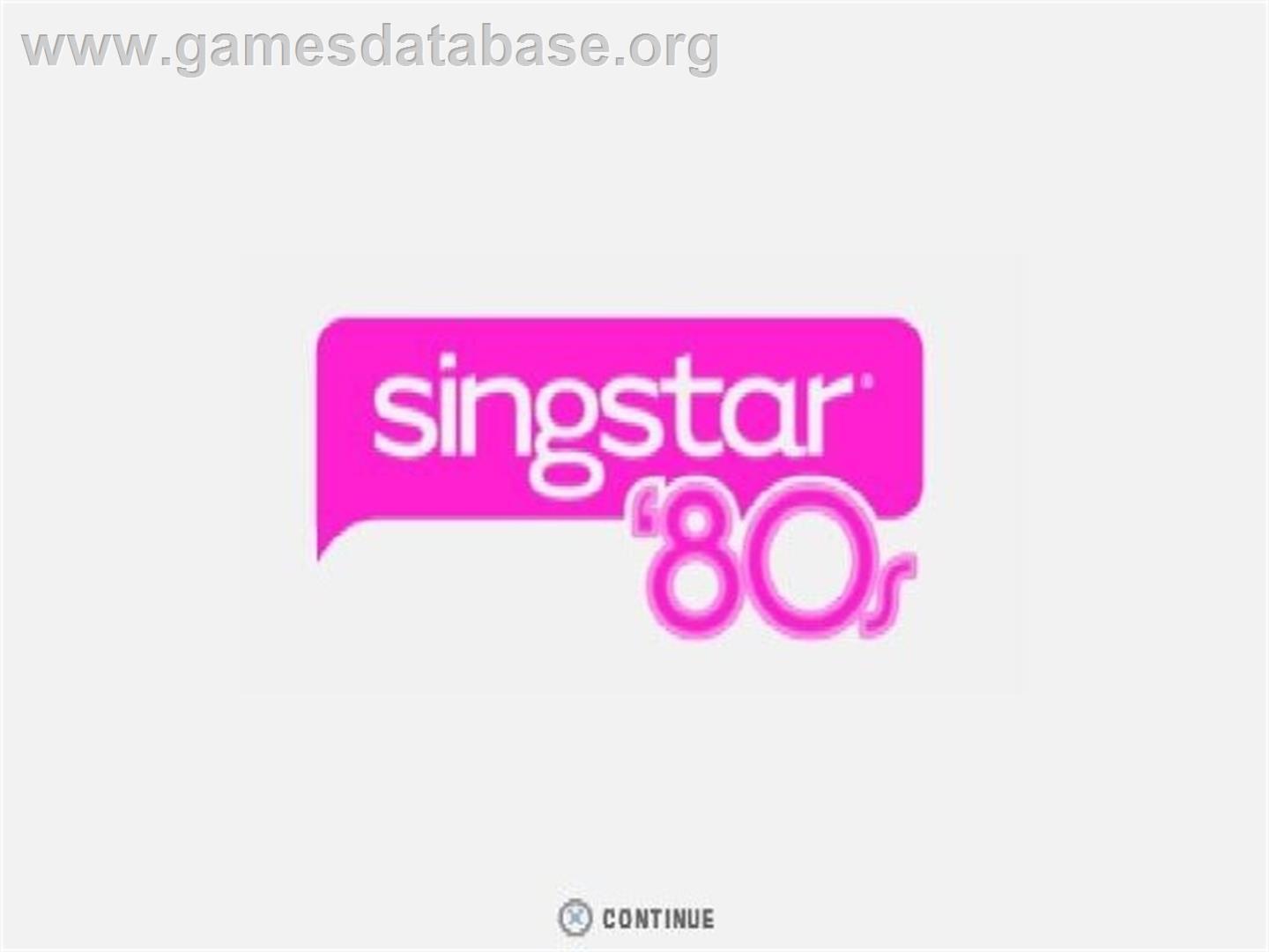 Singstar '80s - Sony Playstation 2 - Artwork - Title Screen