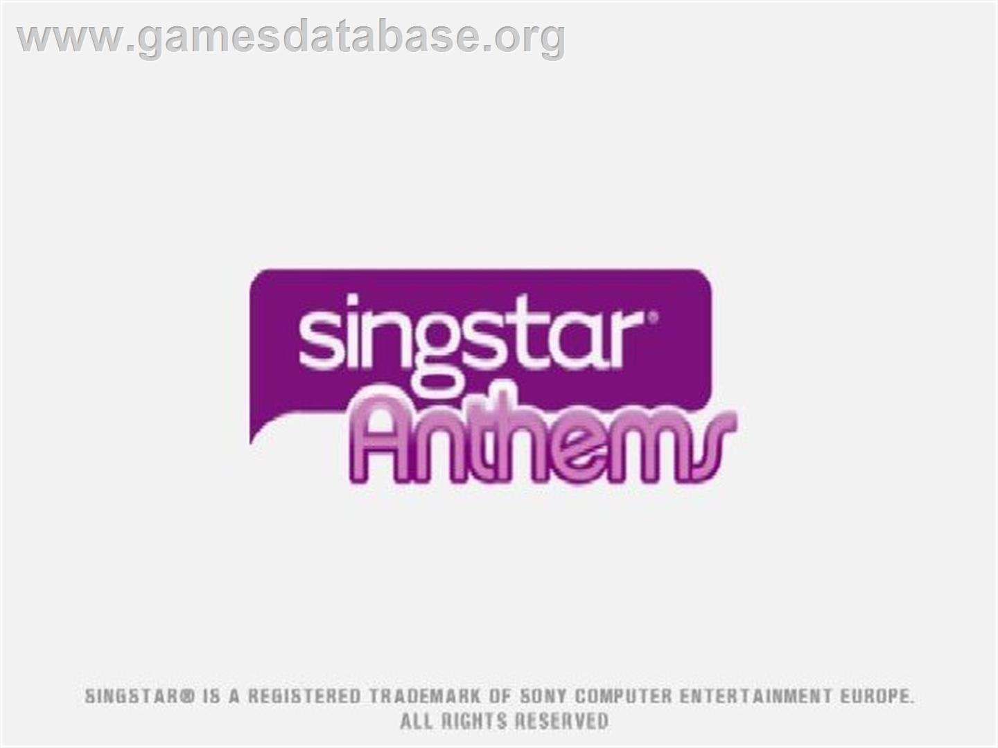 Singstar Anthems - Sony Playstation 2 - Artwork - Title Screen