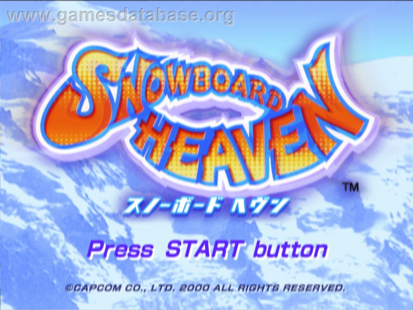 Snowboard Heaven - Sony Playstation 2 - Artwork - Title Screen