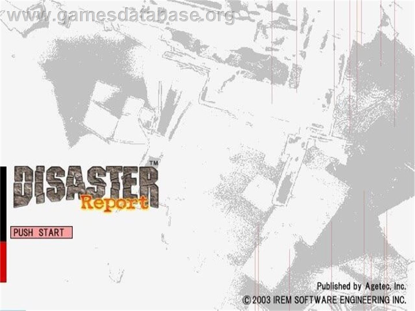 Sos - The Final Escape - Sony Playstation 2 - Artwork - Title Screen