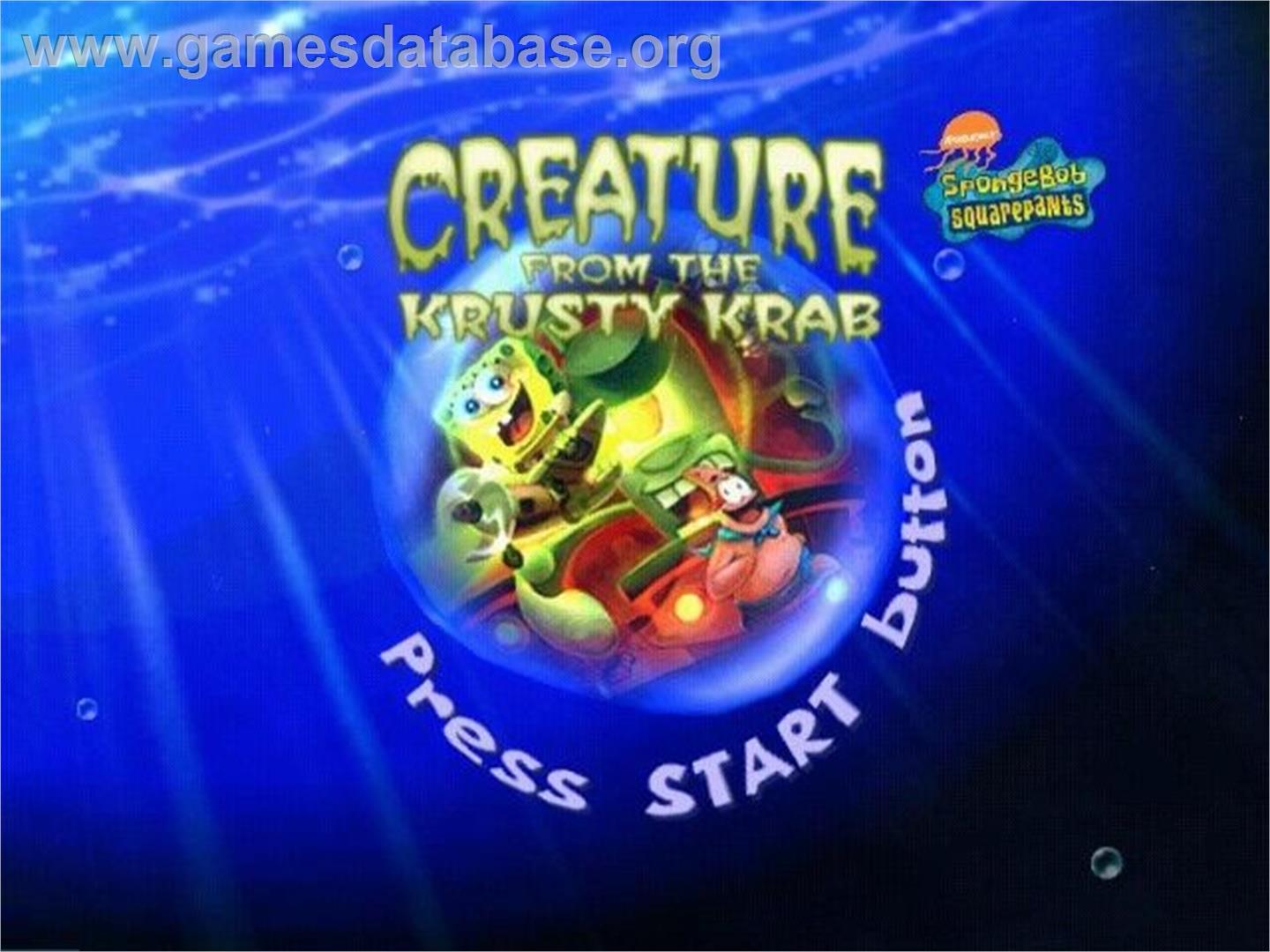 Spongebob Squarepants - Creature From The Krusty Krab - Sony Playstation 2 - Artwork - Title Screen