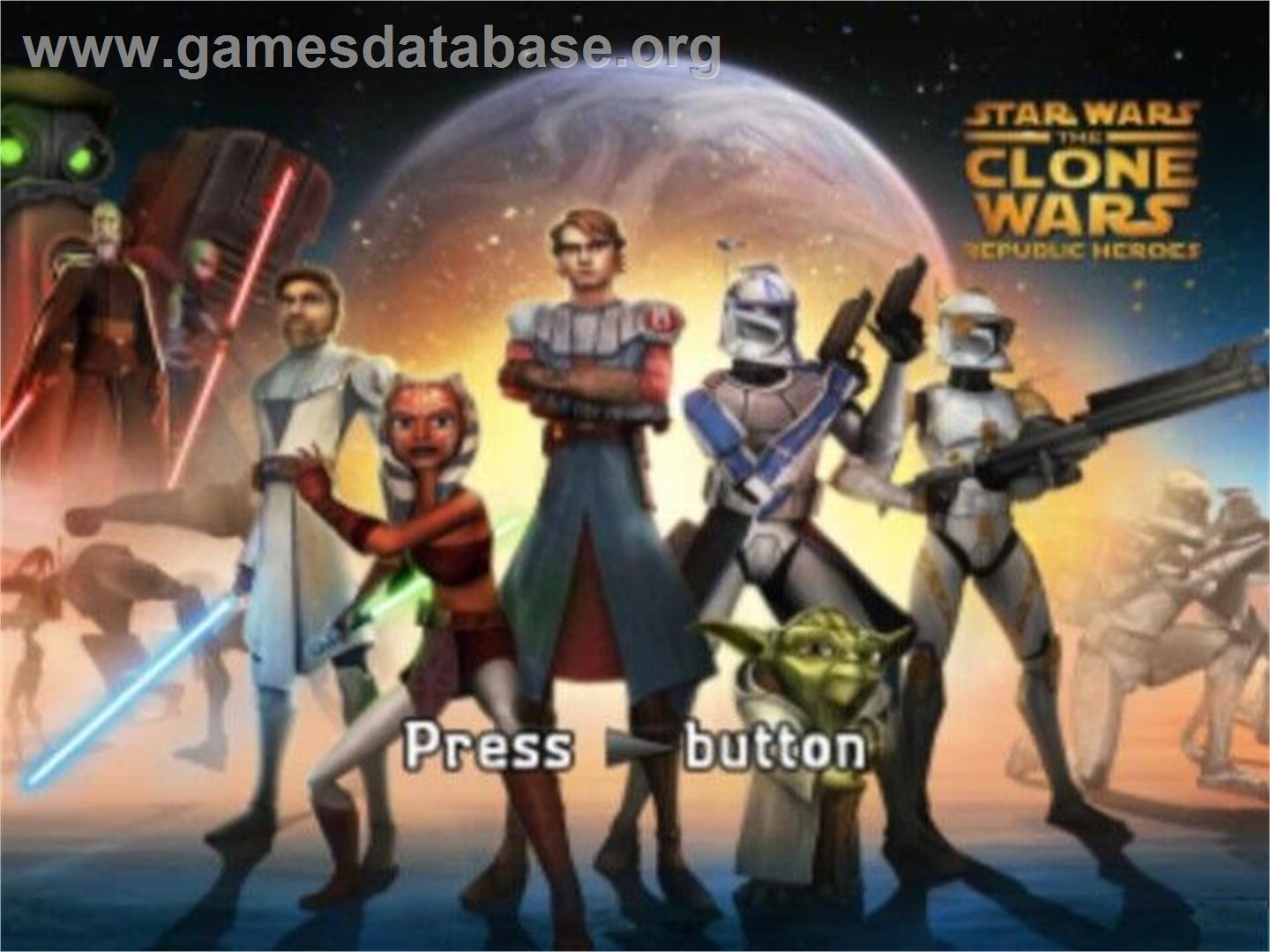 Star Wars The Clone Wars - Les Héros De La République - Sony Playstation 2 - Artwork - Title Screen