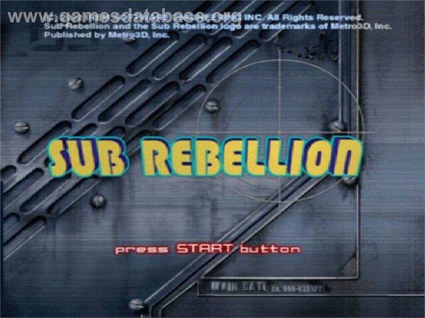 Sub Rebellion - Sony Playstation 2 - Artwork - Title Screen
