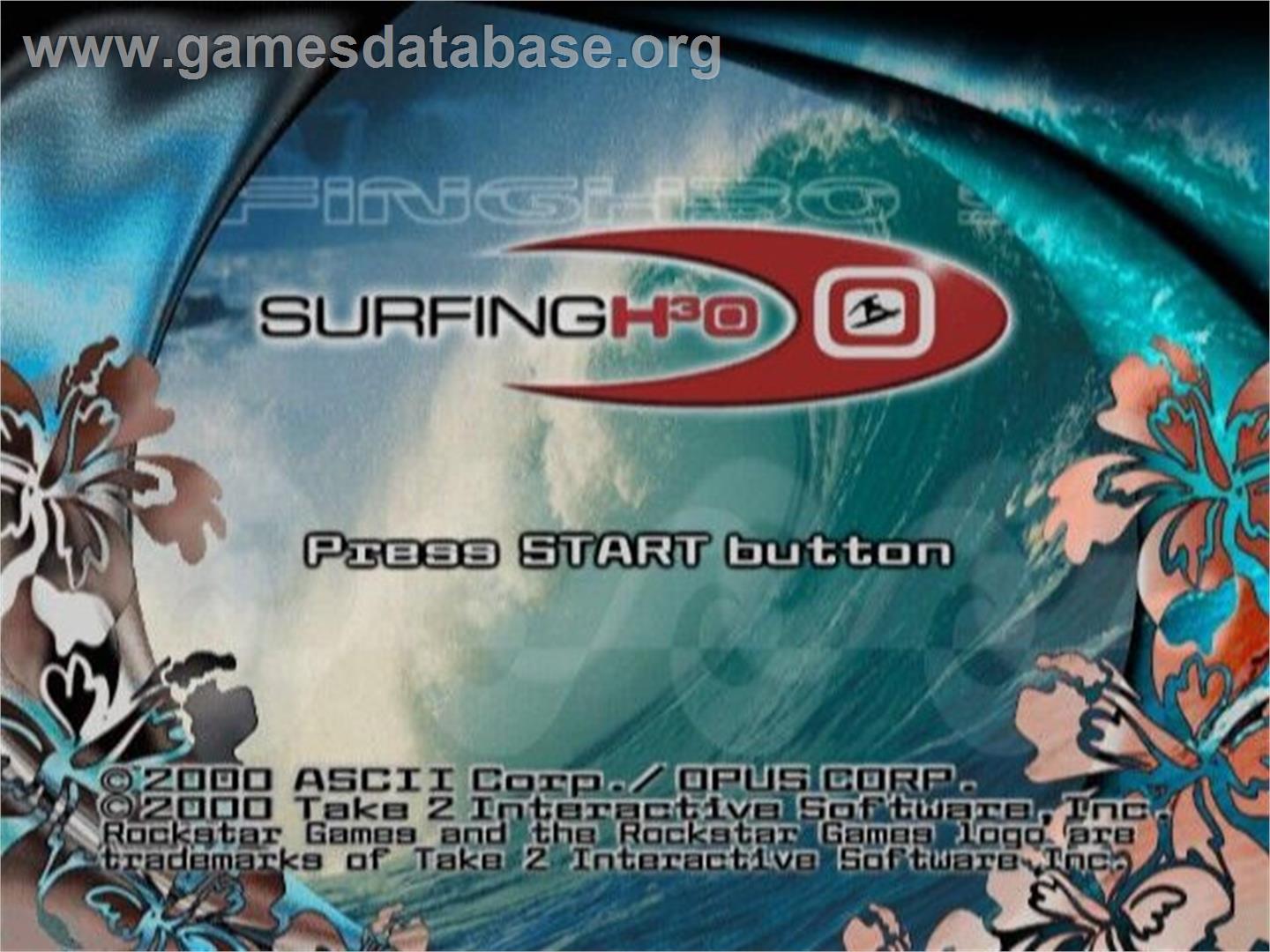 Surfing H3o - Sony Playstation 2 - Artwork - Title Screen