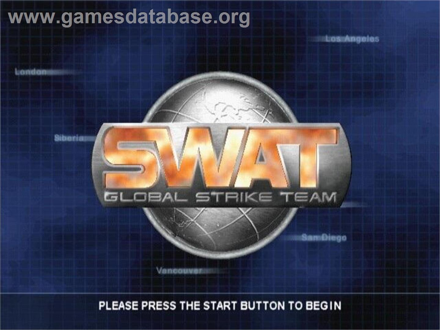 Swat - Global Strike Team - Sony Playstation 2 - Artwork - Title Screen