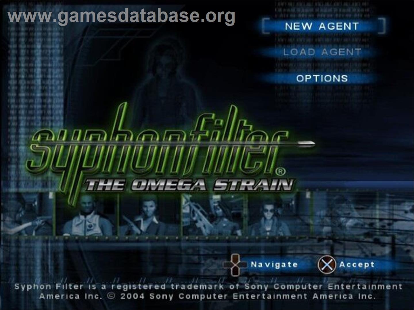 Syphon Filter - The Omega Strain - Sony Playstation 2 - Artwork - Title Screen