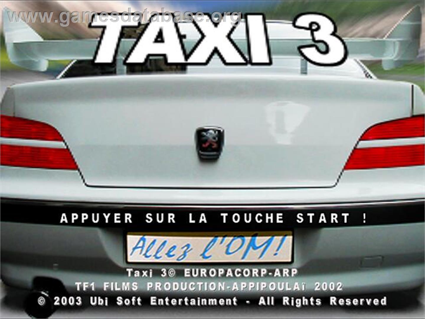 Taxi 3 - Sony Playstation 2 - Artwork - Title Screen