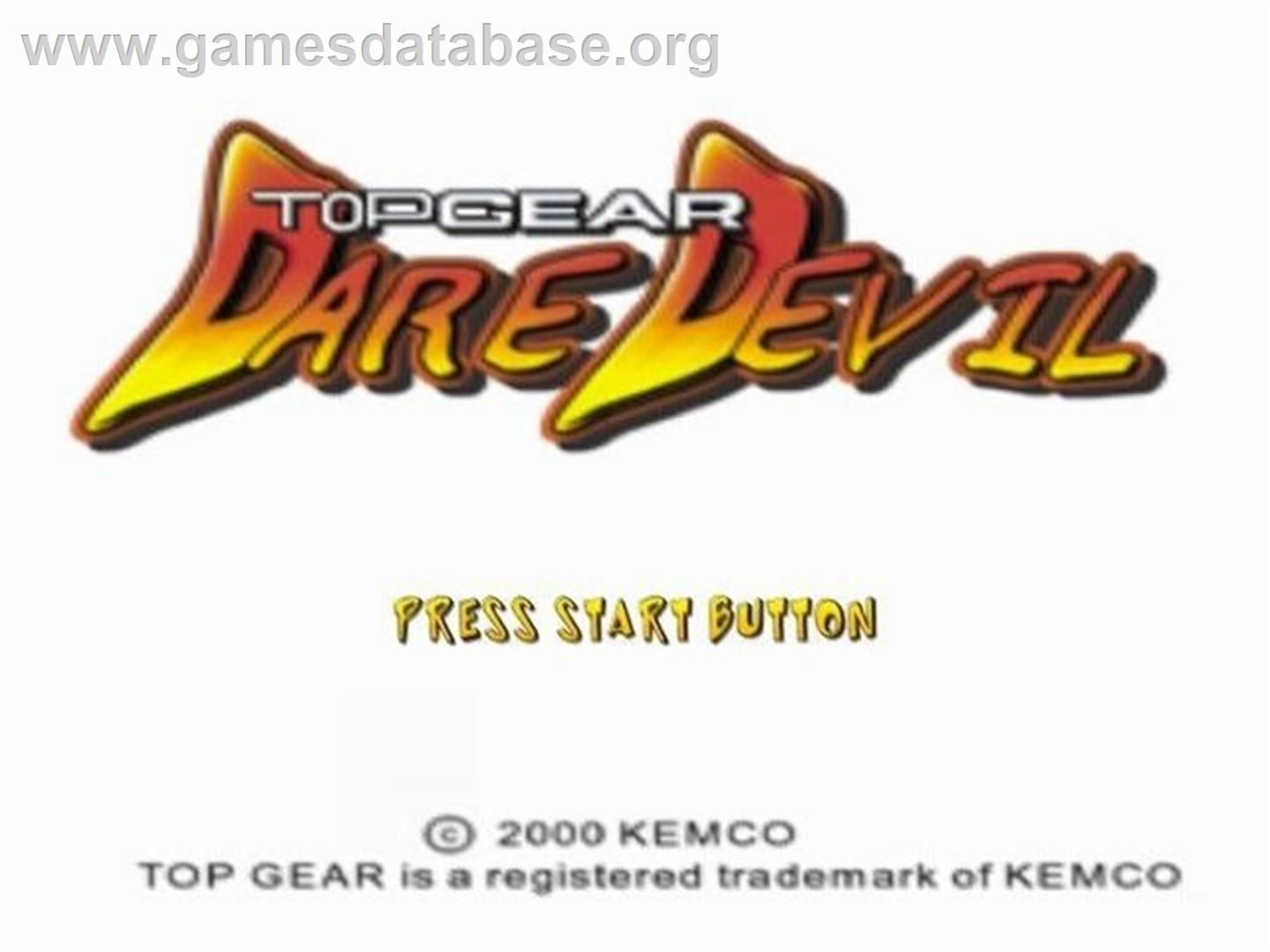 Top Gear Dare Devil - Sony Playstation 2 - Artwork - Title Screen