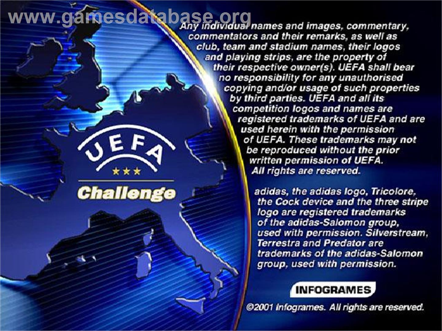 Uefa Challenge - Sony Playstation 2 - Artwork - Title Screen