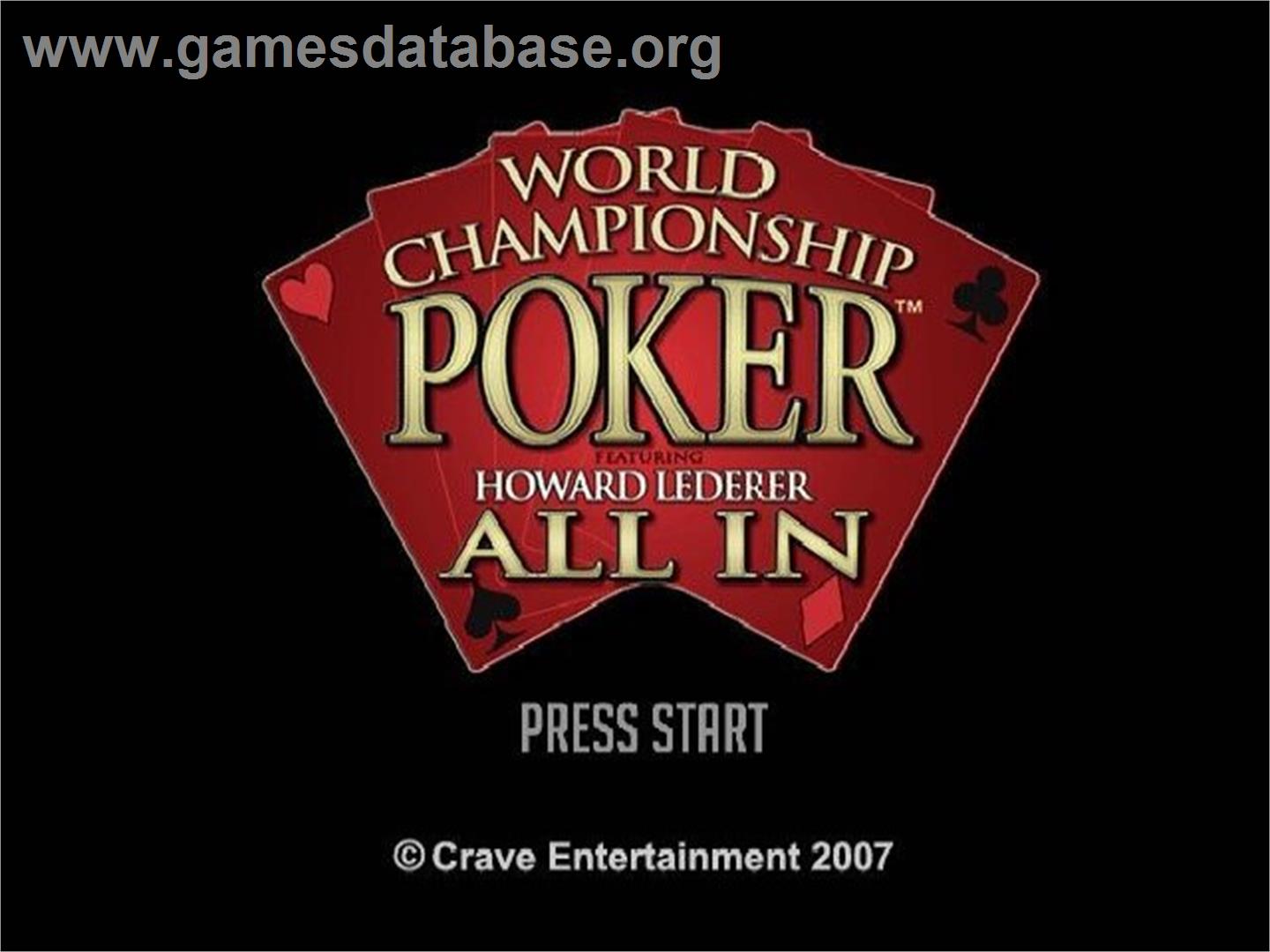 World Championship Poker - Featuring Howard Lederer - All In - Sony Playstation 2 - Artwork - Title Screen