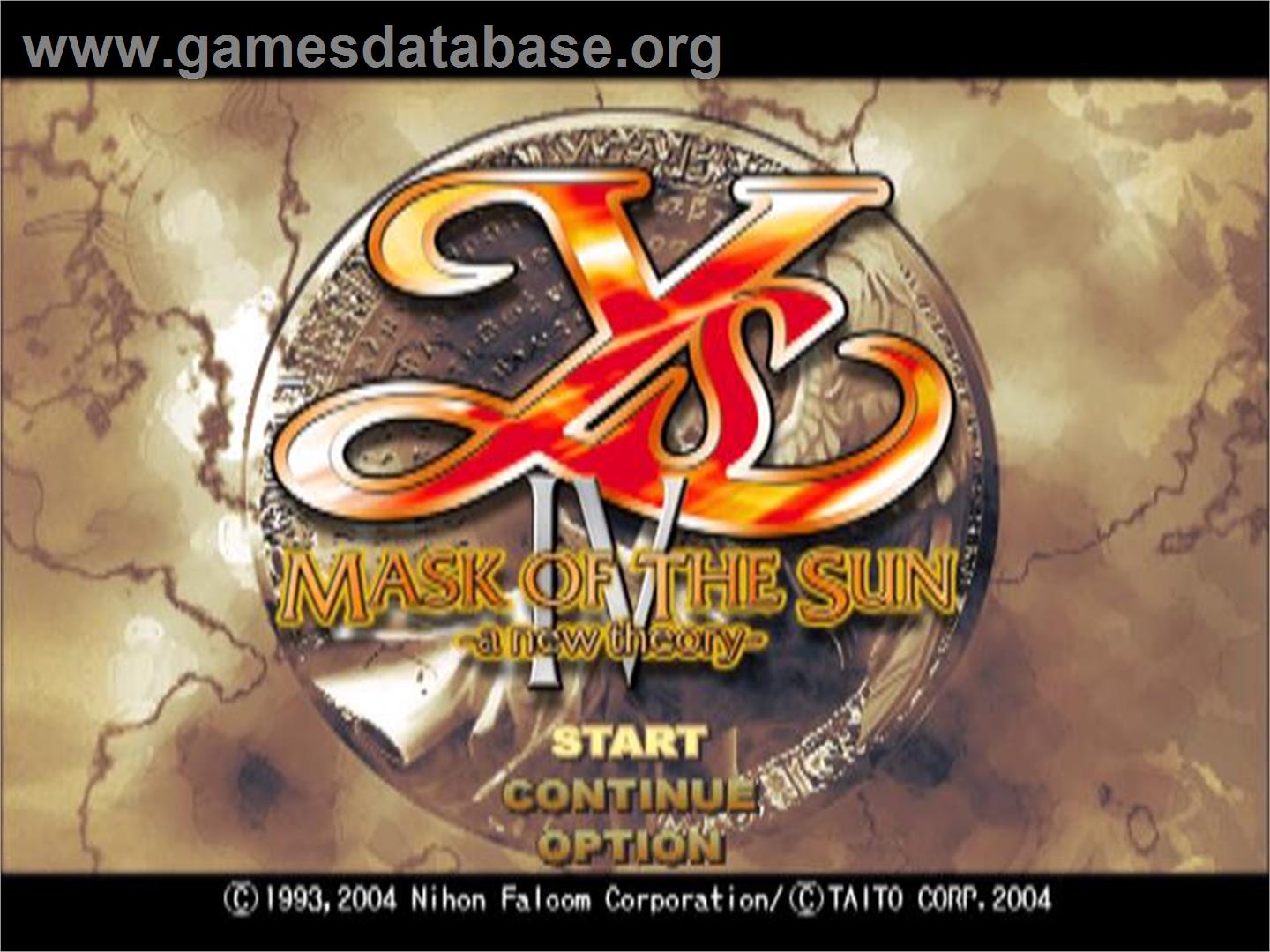 Ys 4 - Mask Of The Sun - Sony Playstation 2 - Artwork - Title Screen