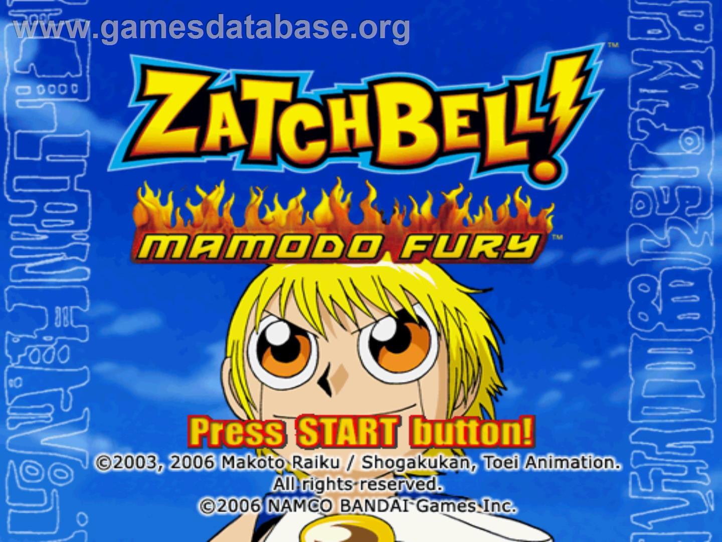 Zatchbell! - Mamodo Fury - Sony Playstation 2 - Artwork - Title Screen