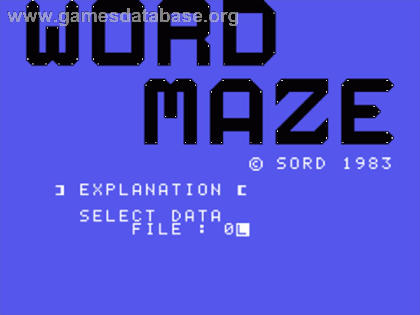 Word Maze - Sord M5 - Artwork - Title Screen