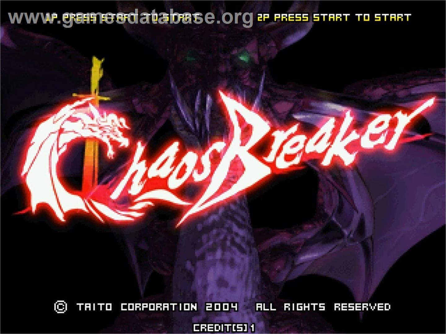Chaos Breaker - Taito Type X - Artwork - Title Screen