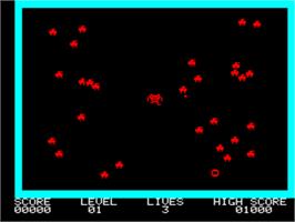 In game image of Attack Of The Cybermen on the Tangerine Oric.