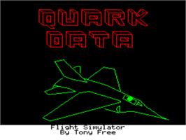 In game image of Quark Data Flight Simulator on the Tangerine Oric.
