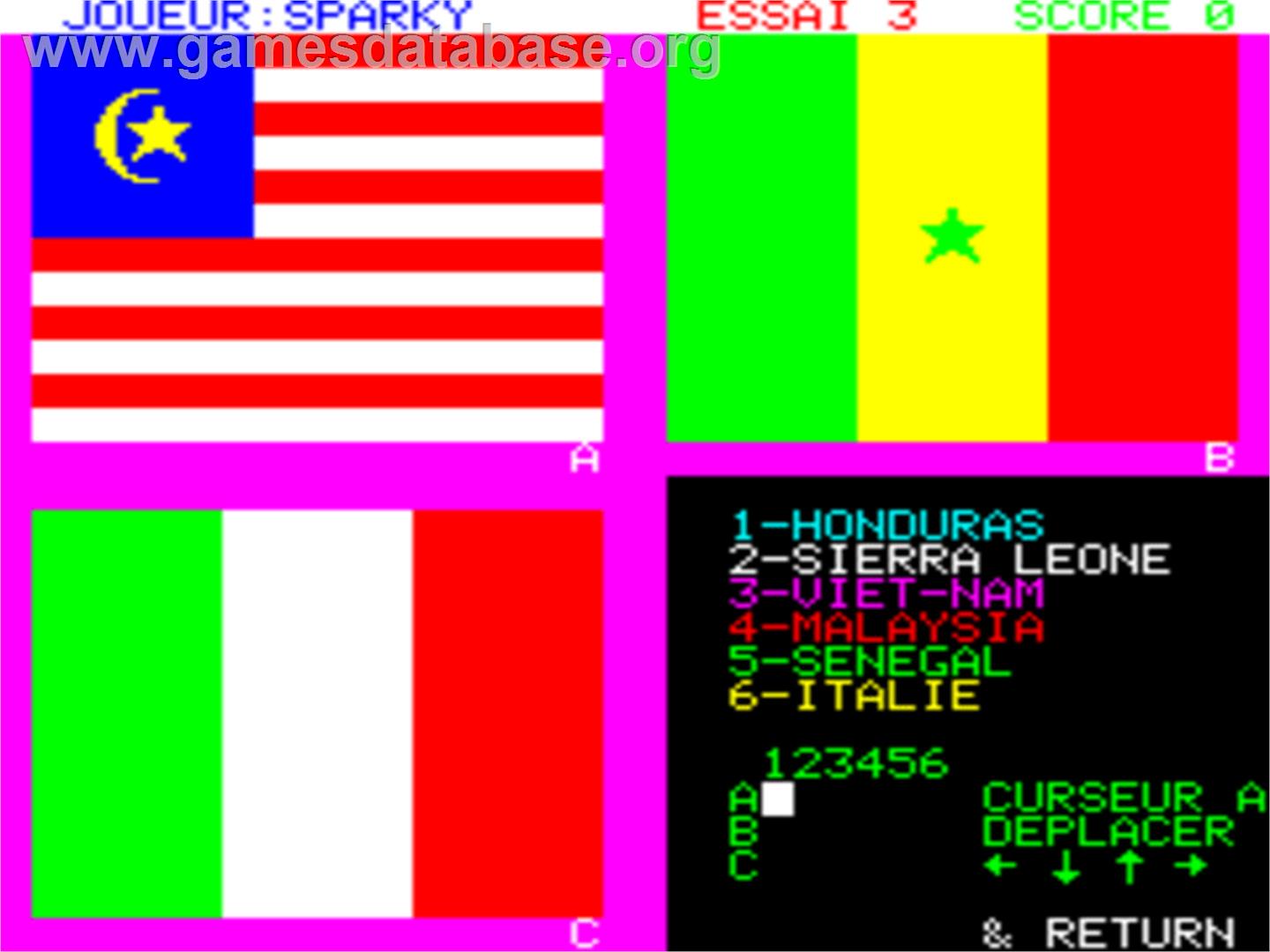 Drapeaux Aux Jeux Olympiques - Tangerine Oric - Artwork - In Game