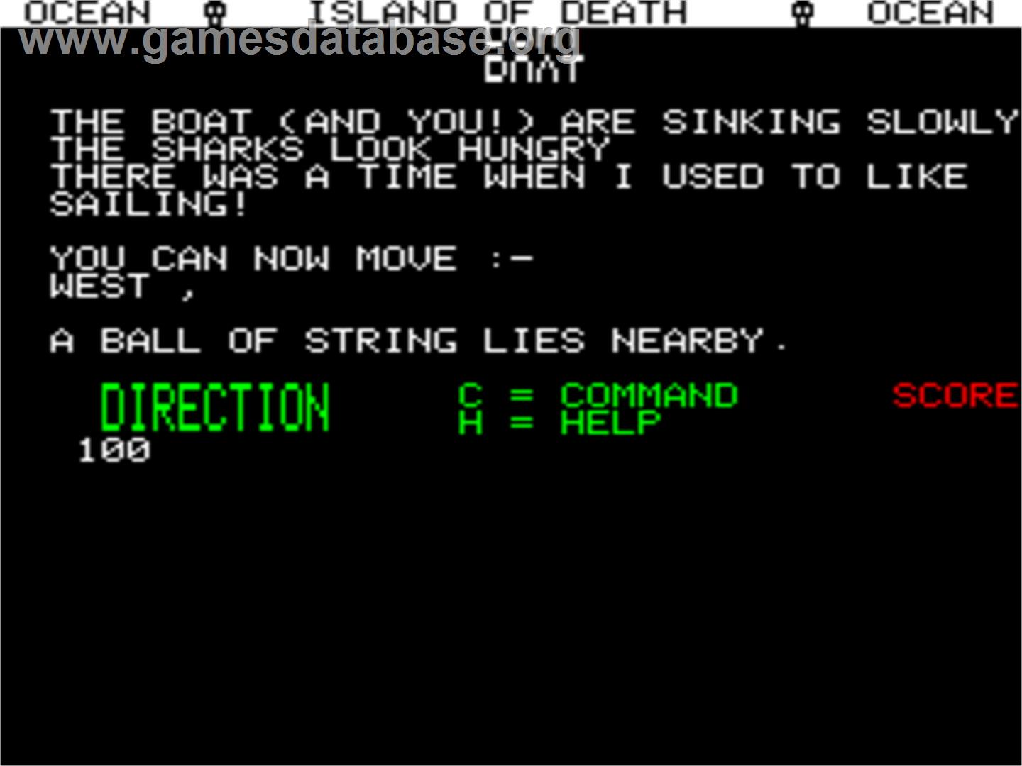 Island Of Death - Tangerine Oric - Artwork - In Game
