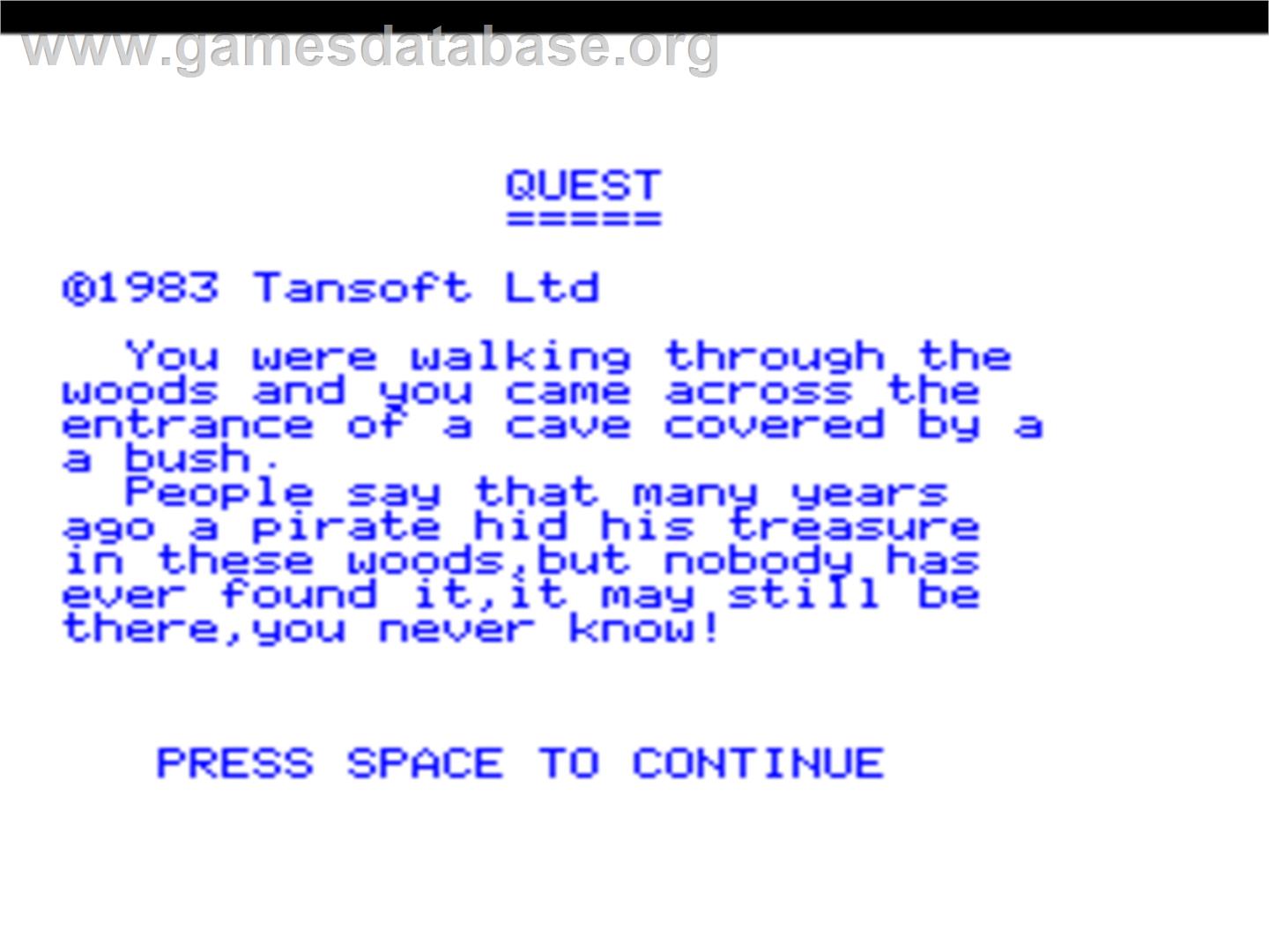 Quest - Tangerine Oric - Artwork - In Game