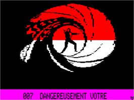 Title screen of 007 - Dangereusement Votre on the Tangerine Oric.