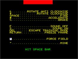 Title screen of Archeron's Rage on the Tangerine Oric.