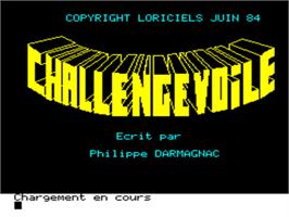 Title screen of Challenge Voile on the Tangerine Oric.