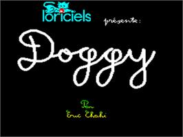 Title screen of Doggy on the Tangerine Oric.