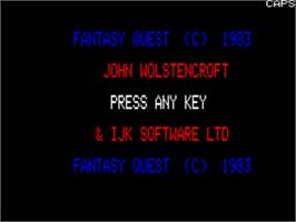 Title screen of Fantasy Quest on the Tangerine Oric.