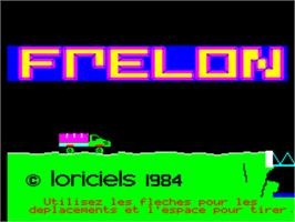 Title screen of Frelon on the Tangerine Oric.