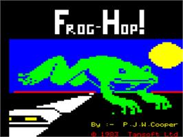 Title screen of Frog-hop on the Tangerine Oric.