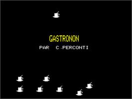 Title screen of Gastronon on the Tangerine Oric.
