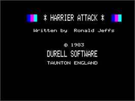 Title screen of Harrier Attack on the Tangerine Oric.