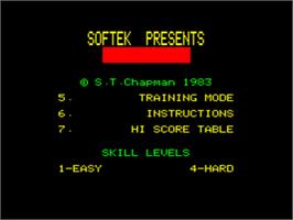 Title screen of Ice Giant on the Tangerine Oric.