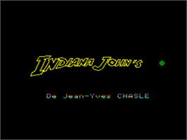Title screen of Indiana John's on the Tangerine Oric.