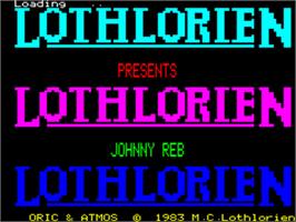 Title screen of Johnny Reb on the Tangerine Oric.