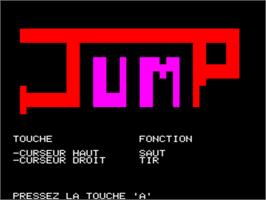 Title screen of Jump on the Tangerine Oric.