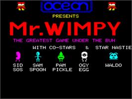 Title screen of Mr. Wimpy on the Tangerine Oric.