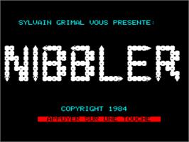 Title screen of Nibbler on the Tangerine Oric.