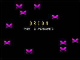 Title screen of Orion on the Tangerine Oric.