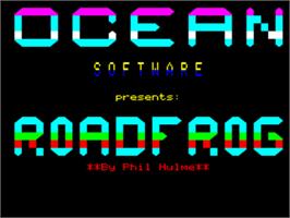 Title screen of Road Frog on the Tangerine Oric.